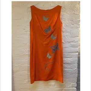 Vintage Mini Dress w/Butterfly beaded appliques